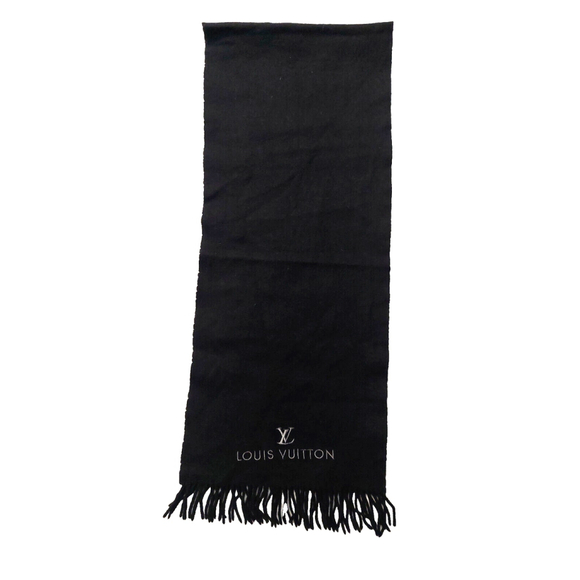 Louis Vuitton LV Black Cashmere Scarf Pre-Owned - Picture 9 of 13